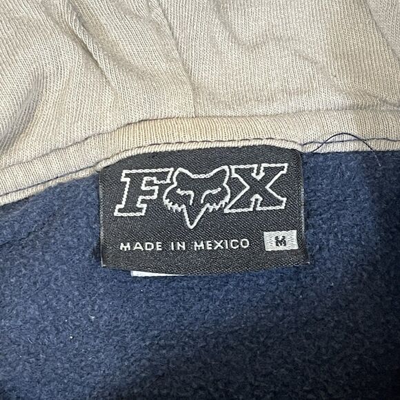 Vintage Fox Racing Riders Co Blue Hoodie Men's Size Medium - Live Fast Ride Hard - Picture 8 of 12